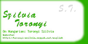szilvia toronyi business card